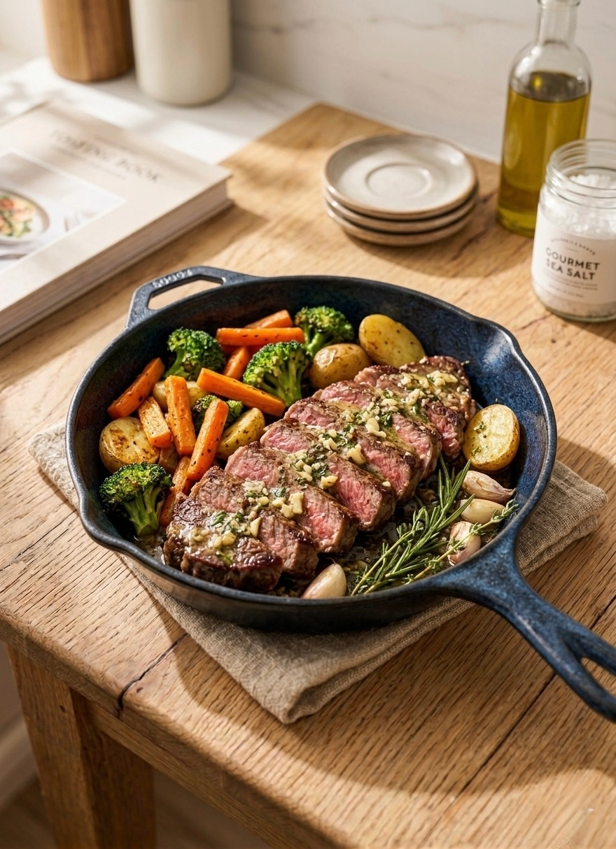 Garlic Butter Steak with Vegetables
