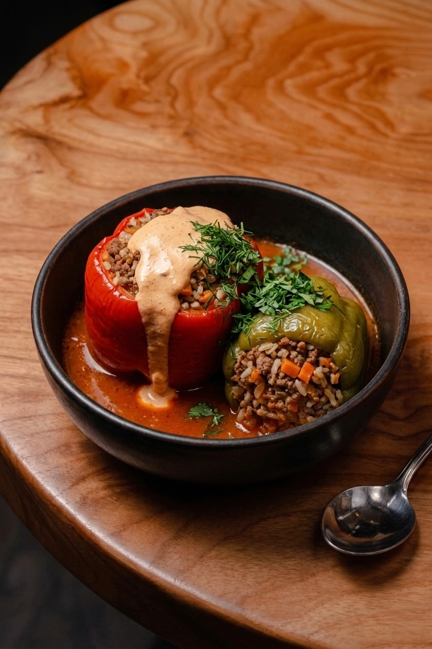Stuffed Peppers with Meat and Rice