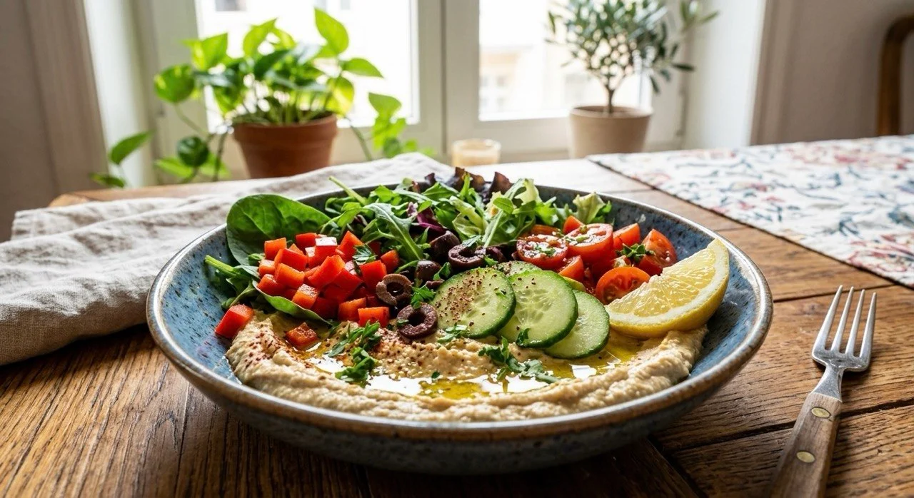 Mediterranean hummus veggie bowl
