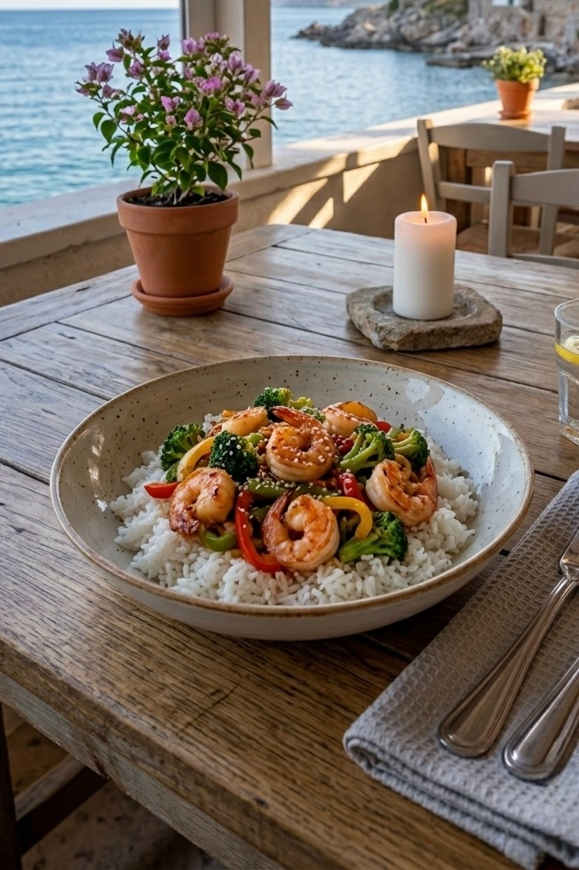 Shrimp Stir-Fry with Rice