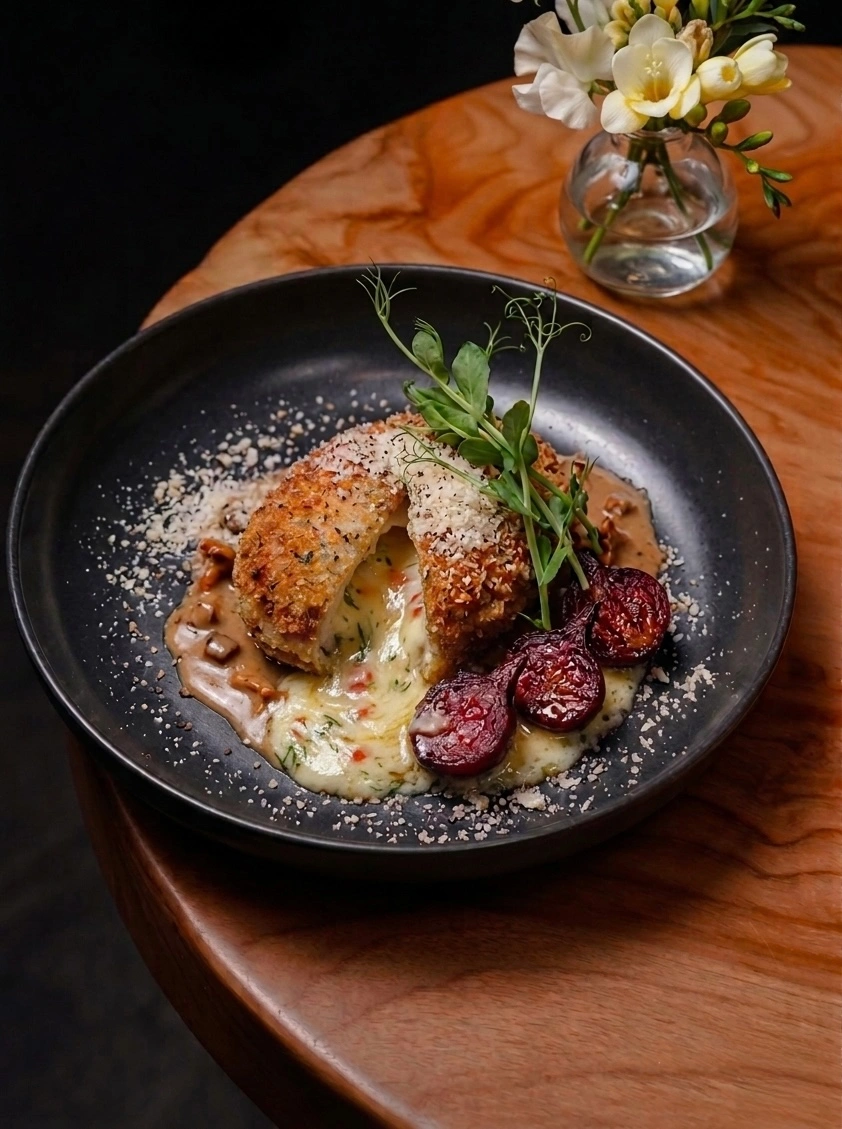 Chicken Kyiv Style Cutlets with Cheese Filling