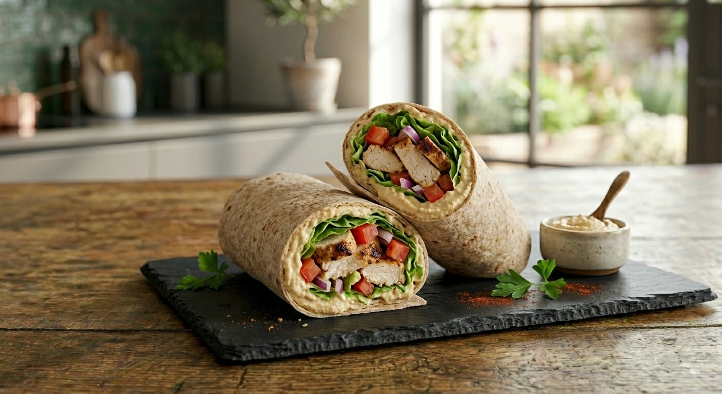 Chicken Hummus Wrap