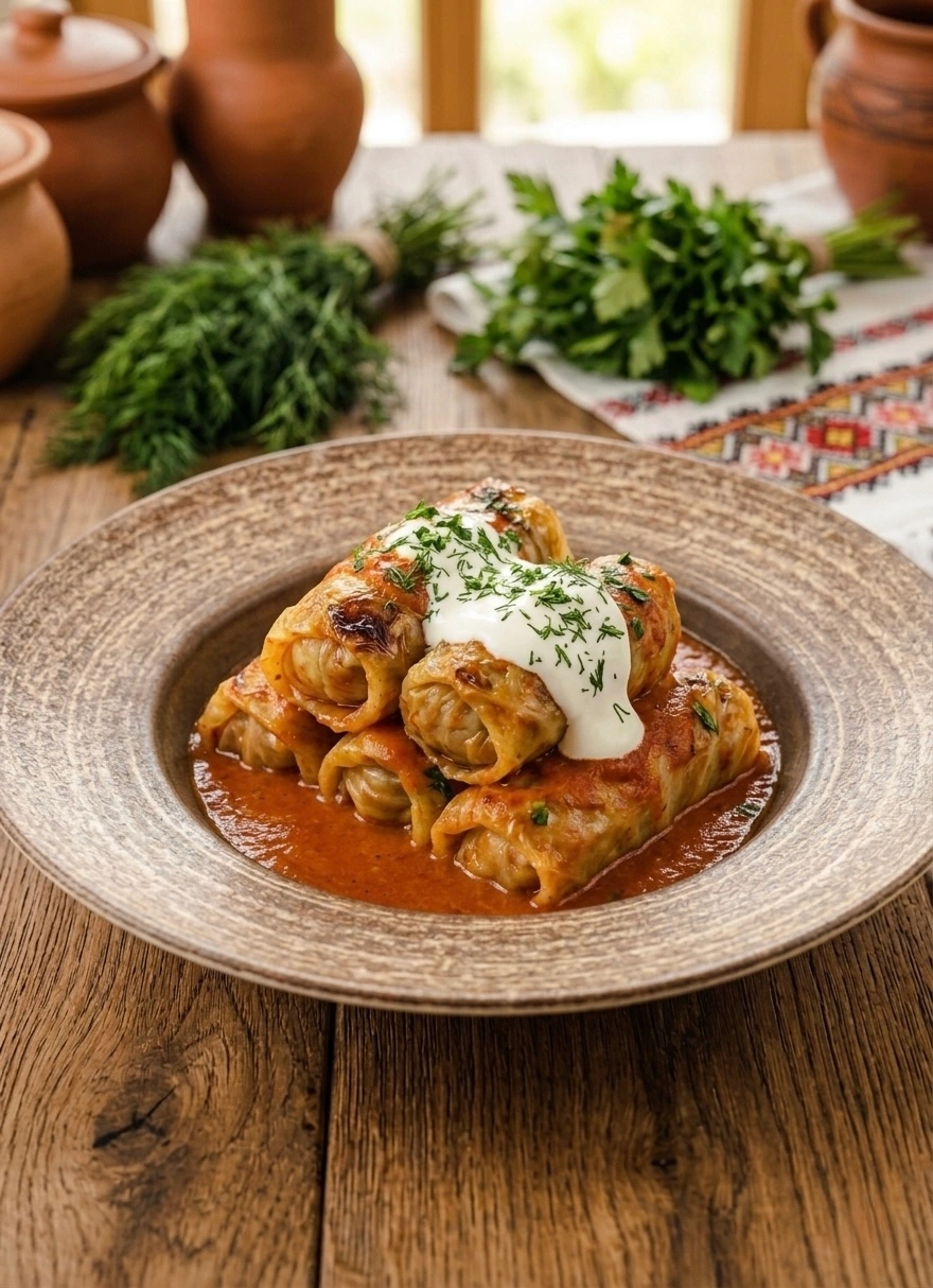 Creamy Chicken Cabbage Rolls (Holubtsi)