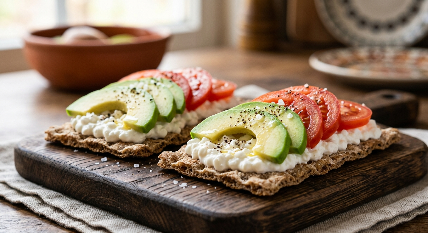 Avocado & Cottage Cheese Crispbreads