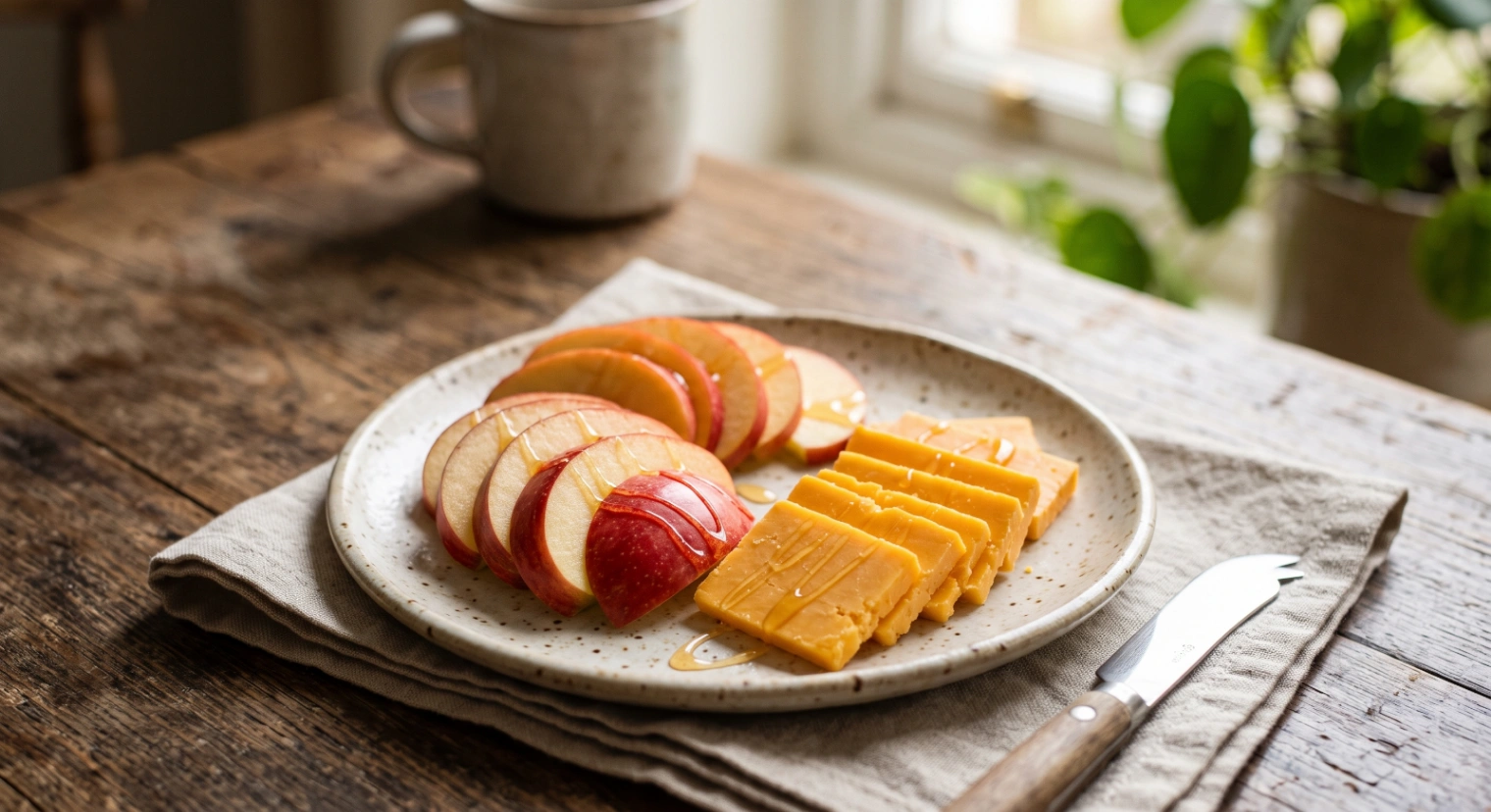 Classic cheese and apple plate