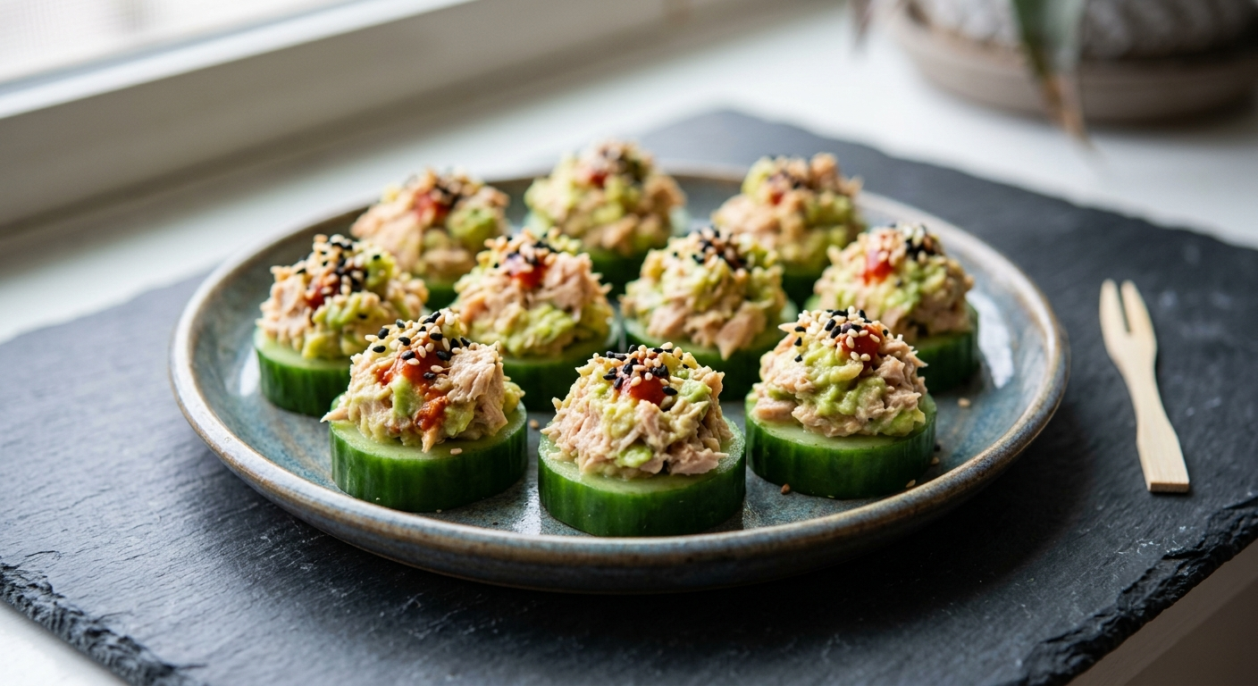 Spicy Tuna Cucumber Bites