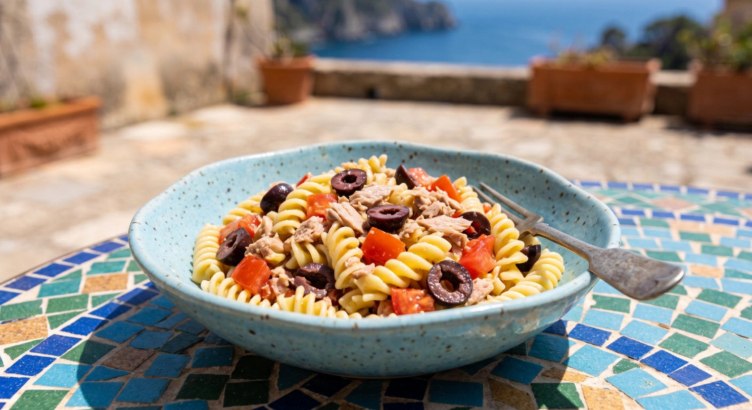 Mediterranean tuna pasta salad