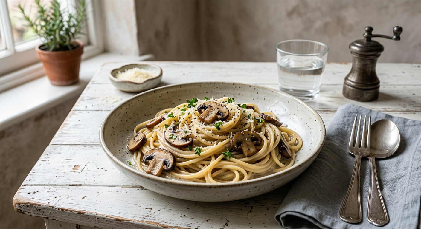 Mushroom Cream Pasta