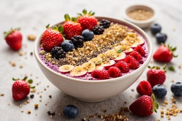Oatmeal with berries and chia