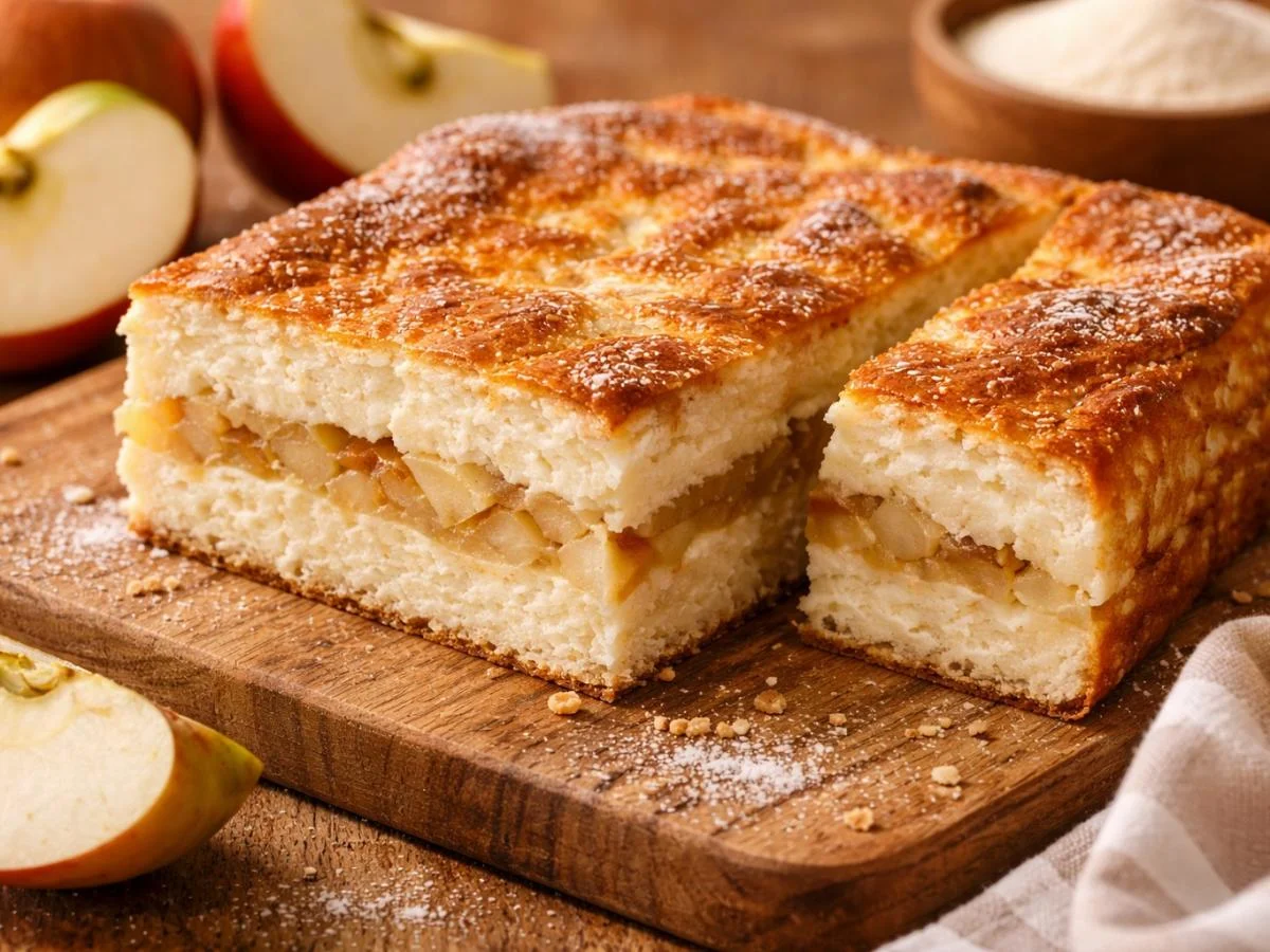 Cottage cheese casserole with apple