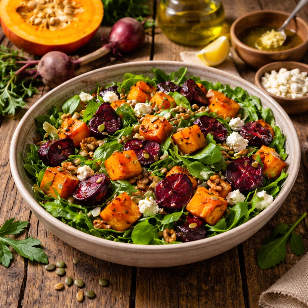 Roasted Pumpkin and Beetroot Salad