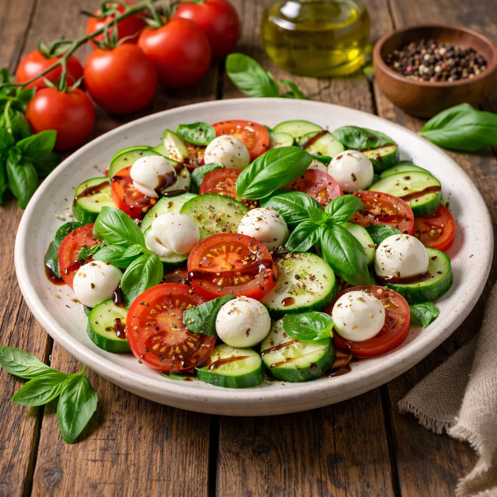 Fresh Tomato and Cucumber Caprese
