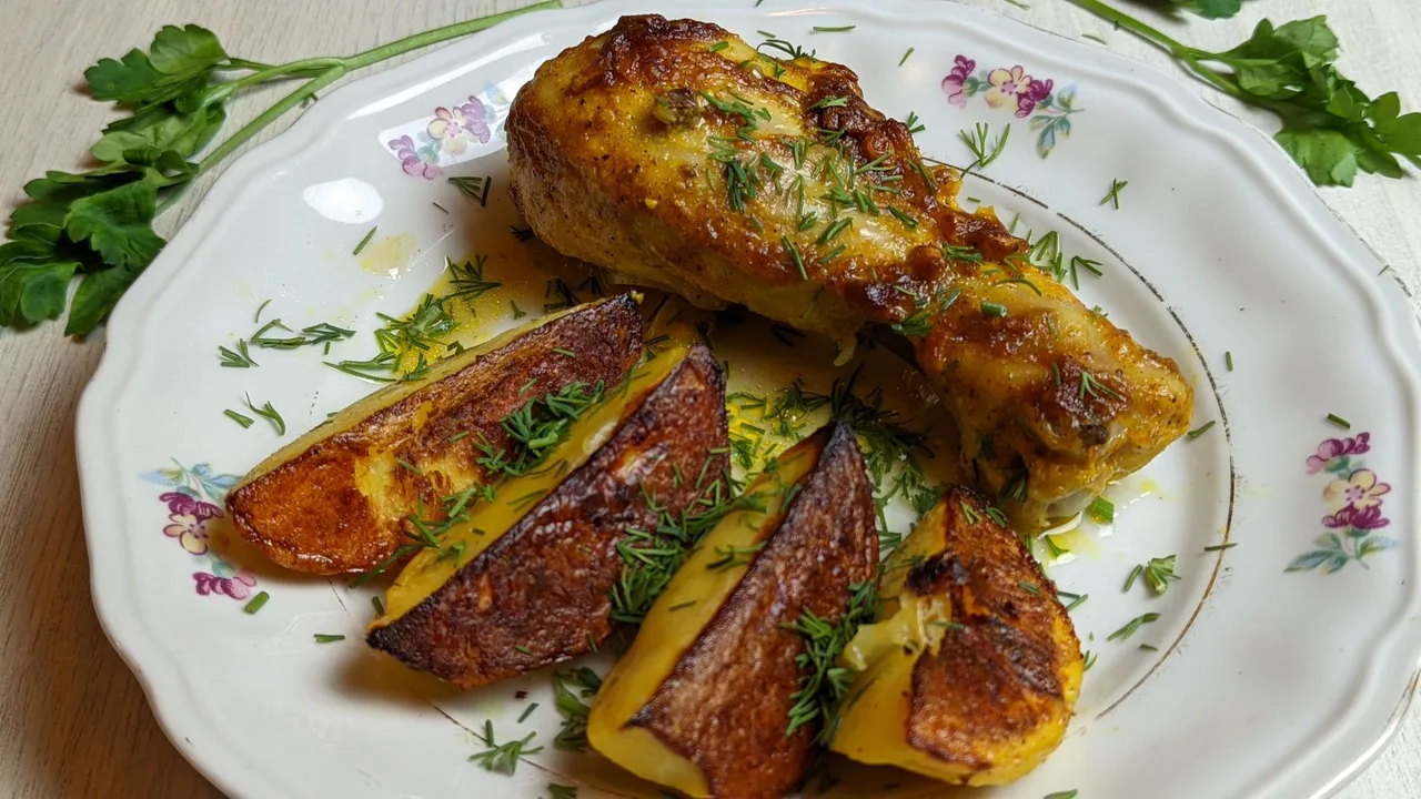 Baked Chicken Drumsticks with Potatoes