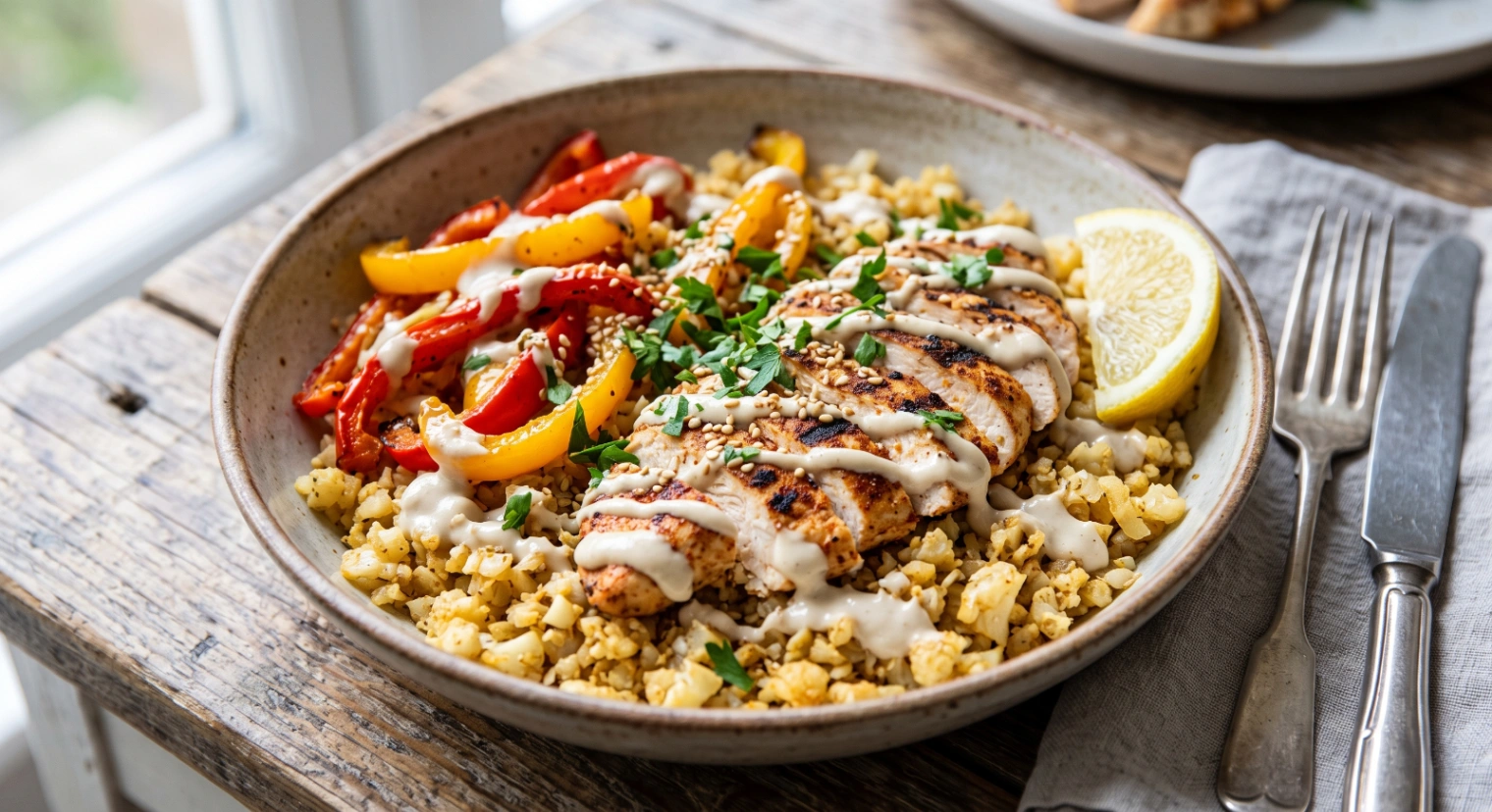 Cauliflower Rice Bowl with Chicken