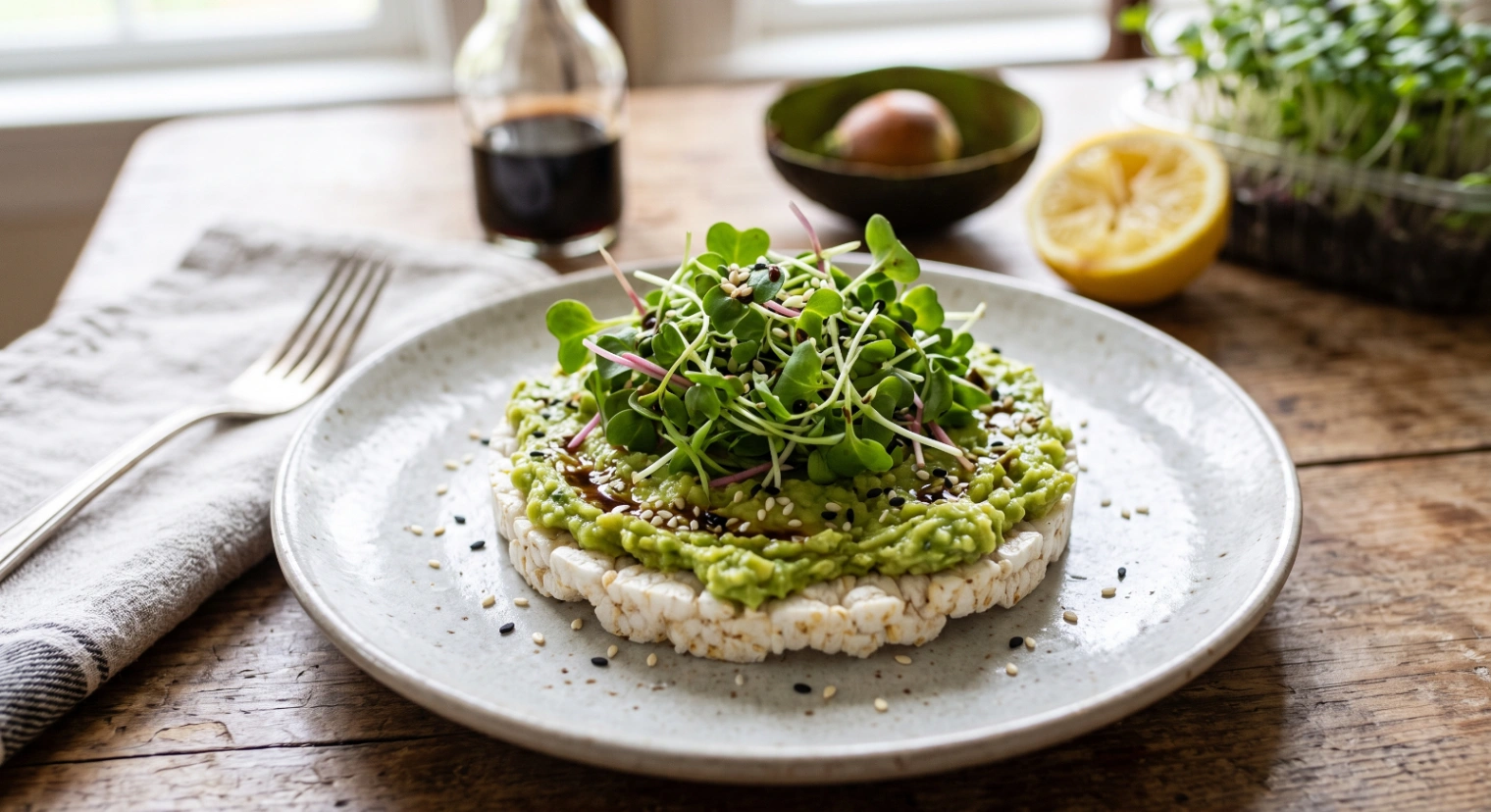 Microgreen & Avocado Rice Cake