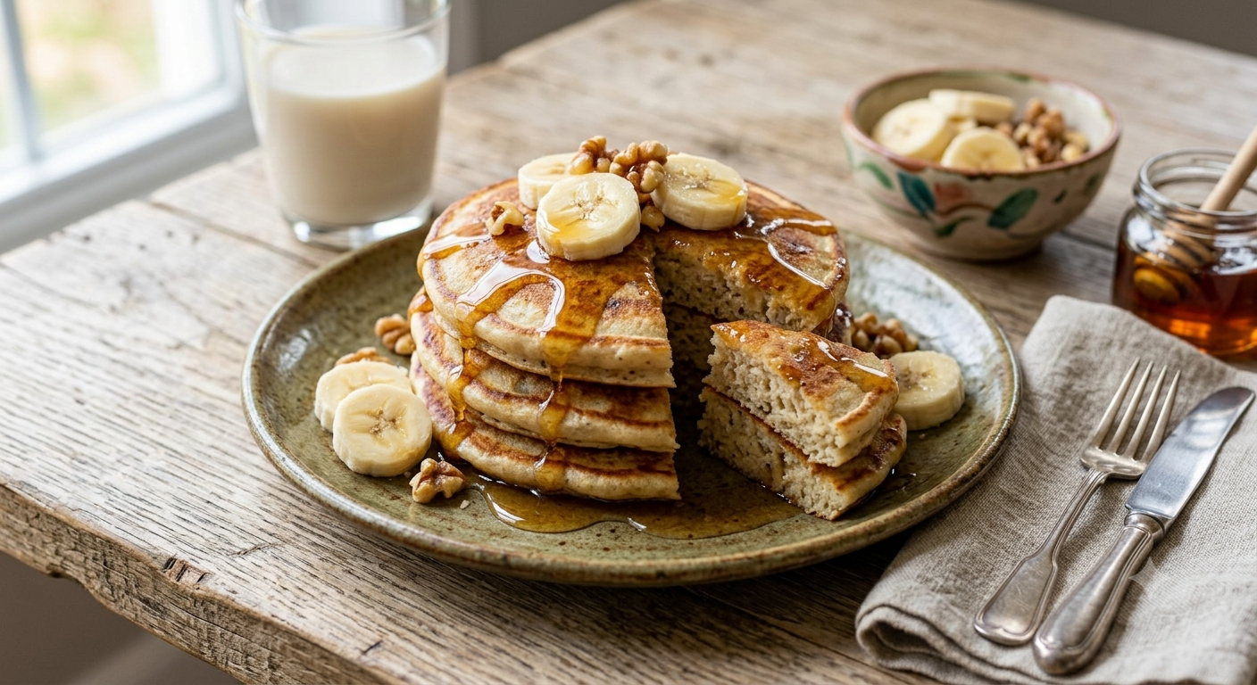 Lactose-free banana pancakes