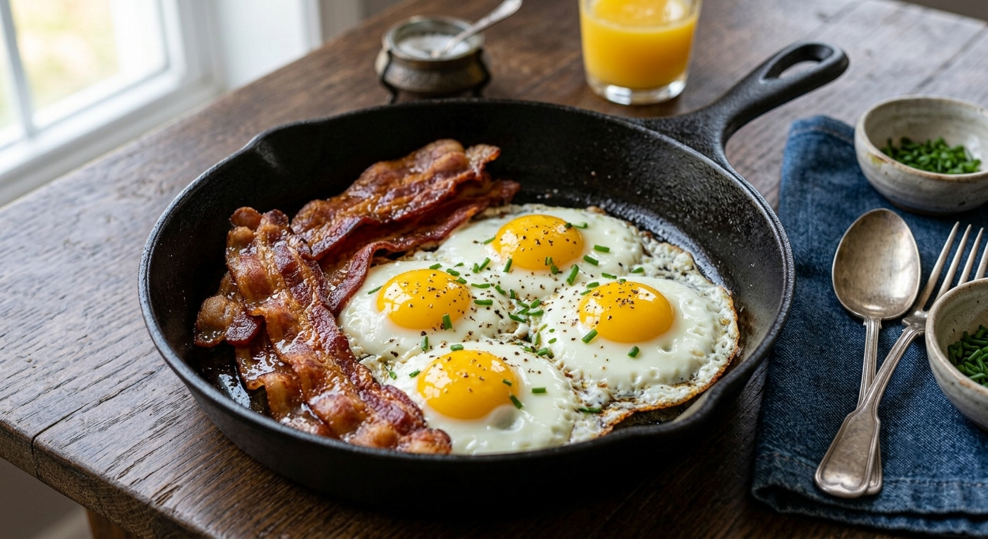 Bacon and egg breakfast skillet