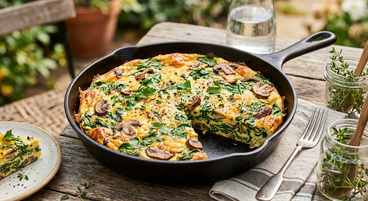Spinach and mushroom frittata