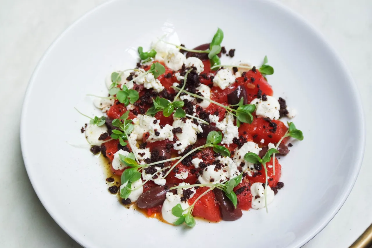 Spicy watermelon feta bites