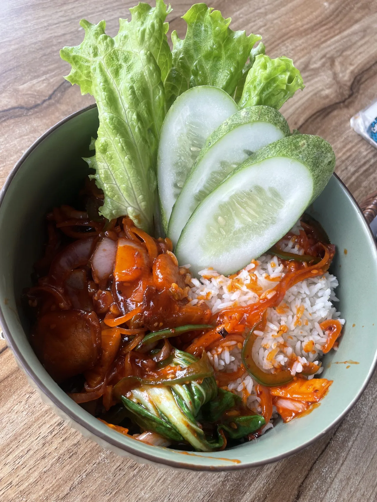 Vegan tempeh stir-fry bowl